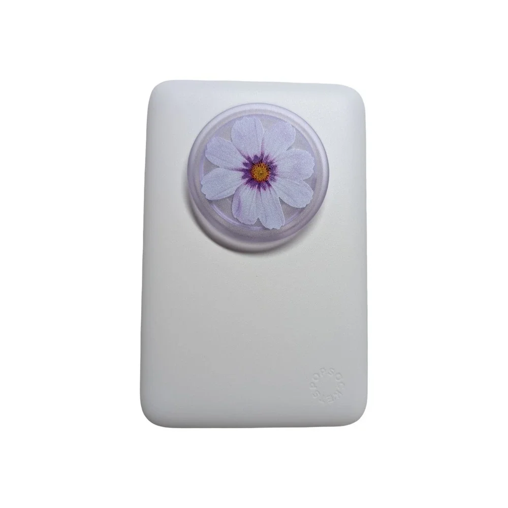 Gg4-R PopSockets PowerPack 5000mAh MagSafe & Grip‎ Purple Flower Referb Tested